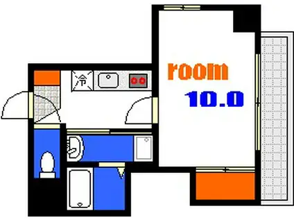 エイトバレー40平和大通(1K/7階)の間取り写真