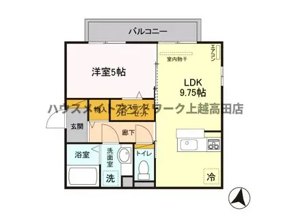 リュミエール A(1LDK/2階)の間取り写真