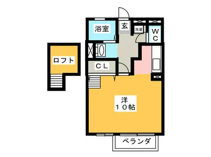 シャルム(1K/1階)の間取り写真