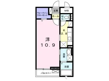 フォレスタあけぼの(1K/2階)の間取り写真