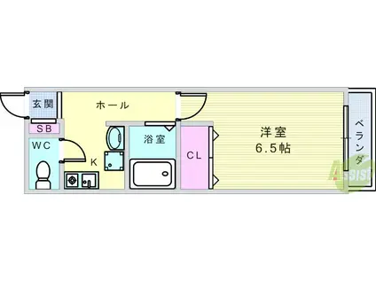 クローバーハイツ豊島(1K/3階)の間取り写真