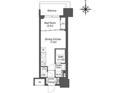 コンフォリア新大阪宮原Q(1DK/6階)の間取り写真