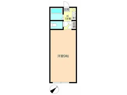 ヴァンヴェール(ワンルーム/1階)の間取り写真