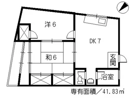 コーポ石原(2DK/2階)の間取り写真