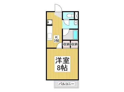 グランディール春風(1K/1階)の間取り写真