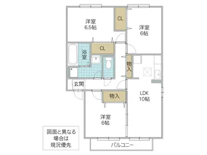 クレーベル I(3LDK/1階)の間取り写真