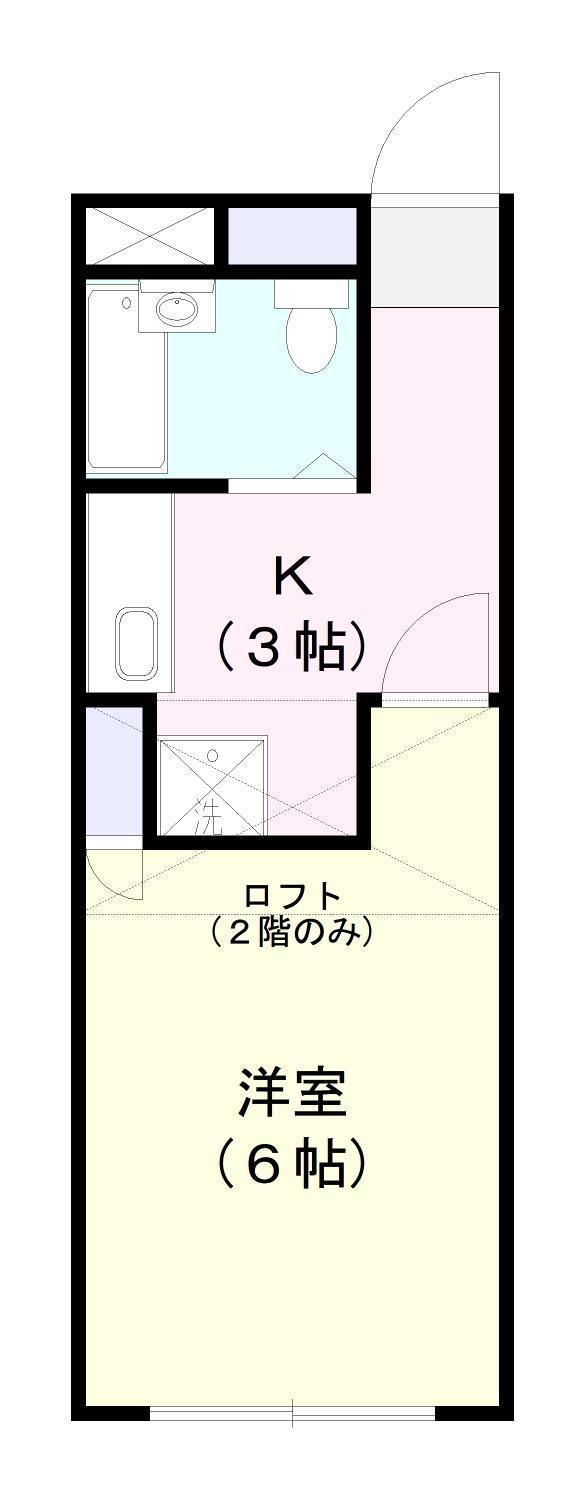 ドリームハウス下植木A(1K/2階)の間取り写真