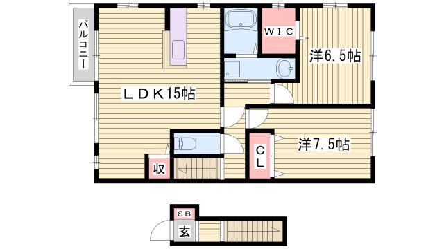 コンフォート大島IV B棟(2LDK/2階)の間取り写真