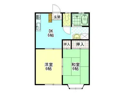 ポルテ川口 A(2DK/1階)の間取り写真