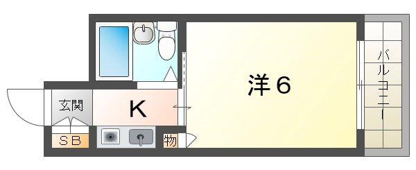 ビアリッツ守口(1K/4階)の間取り写真