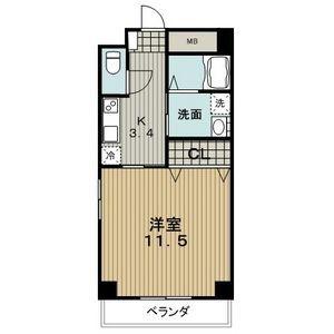 ALBORE KAMIOTAI(1K/4階)の間取り写真