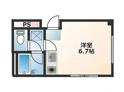 BCASA越谷蒲生IIRE-BORN(ワンルーム/1階)の間取り写真