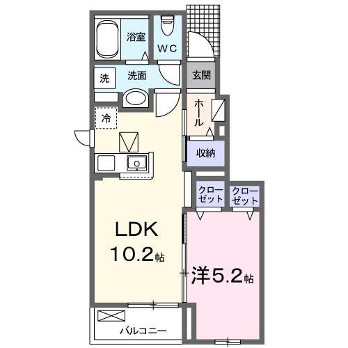 セレニテ R(1LDK/1階)の間取り写真