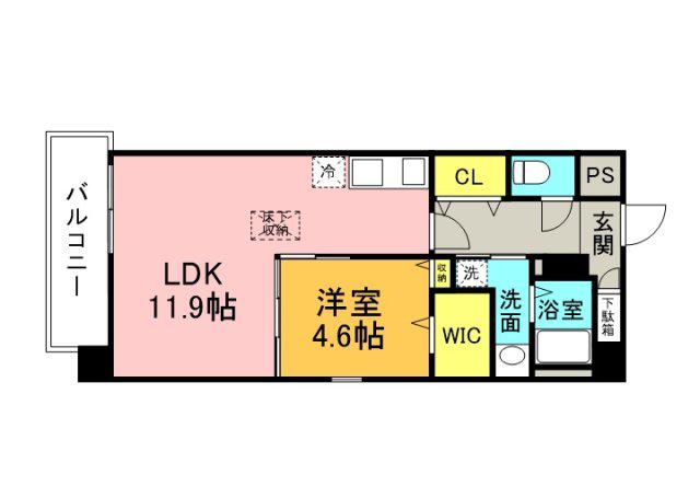 鉄砲町柴崎ビル(1LDK/9階)の間取り写真