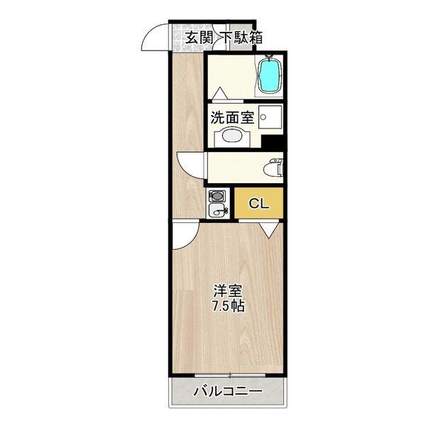CITYSPIRE神戸元町II(1K/9階)の間取り写真