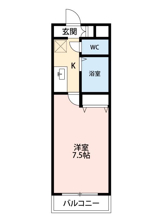 A・CITY 伊賀新町(1K/4階)の間取り写真