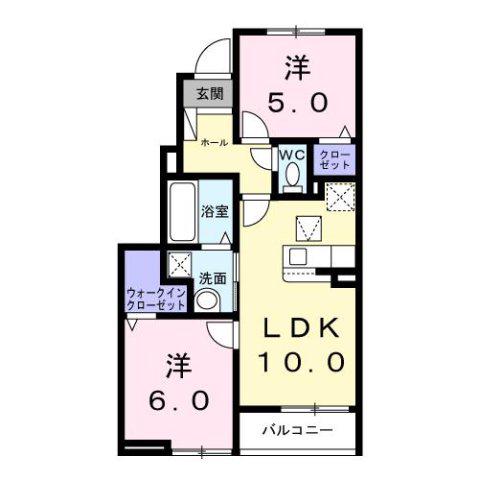 ラフォンテ(2LDK/1階)の間取り写真
