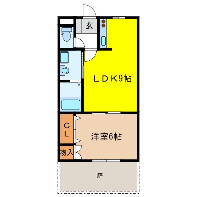 エマーブル(1LDK/1階)の間取り写真