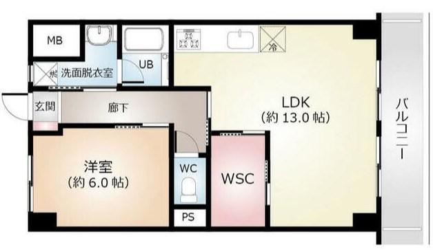 ラピスマンション(1LDK/2階)の間取り写真