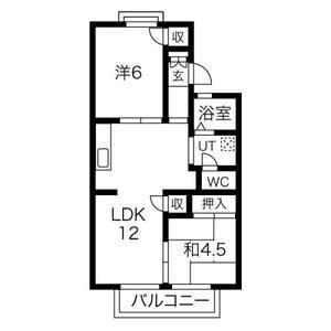 ファースト・ユー(2LDK/2階)の間取り写真