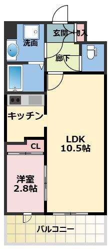 グランフェリーチェ・ナイン(1LDK/3階)の間取り写真