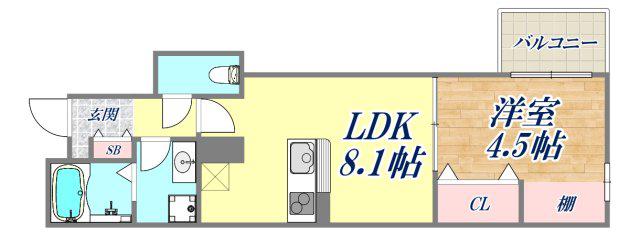LINO月見山(1LDK/2階)の間取り写真