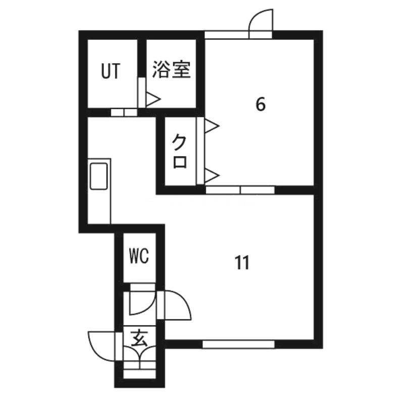 BEST LIFE 手稲前田 (1LDK/1階)の間取り写真