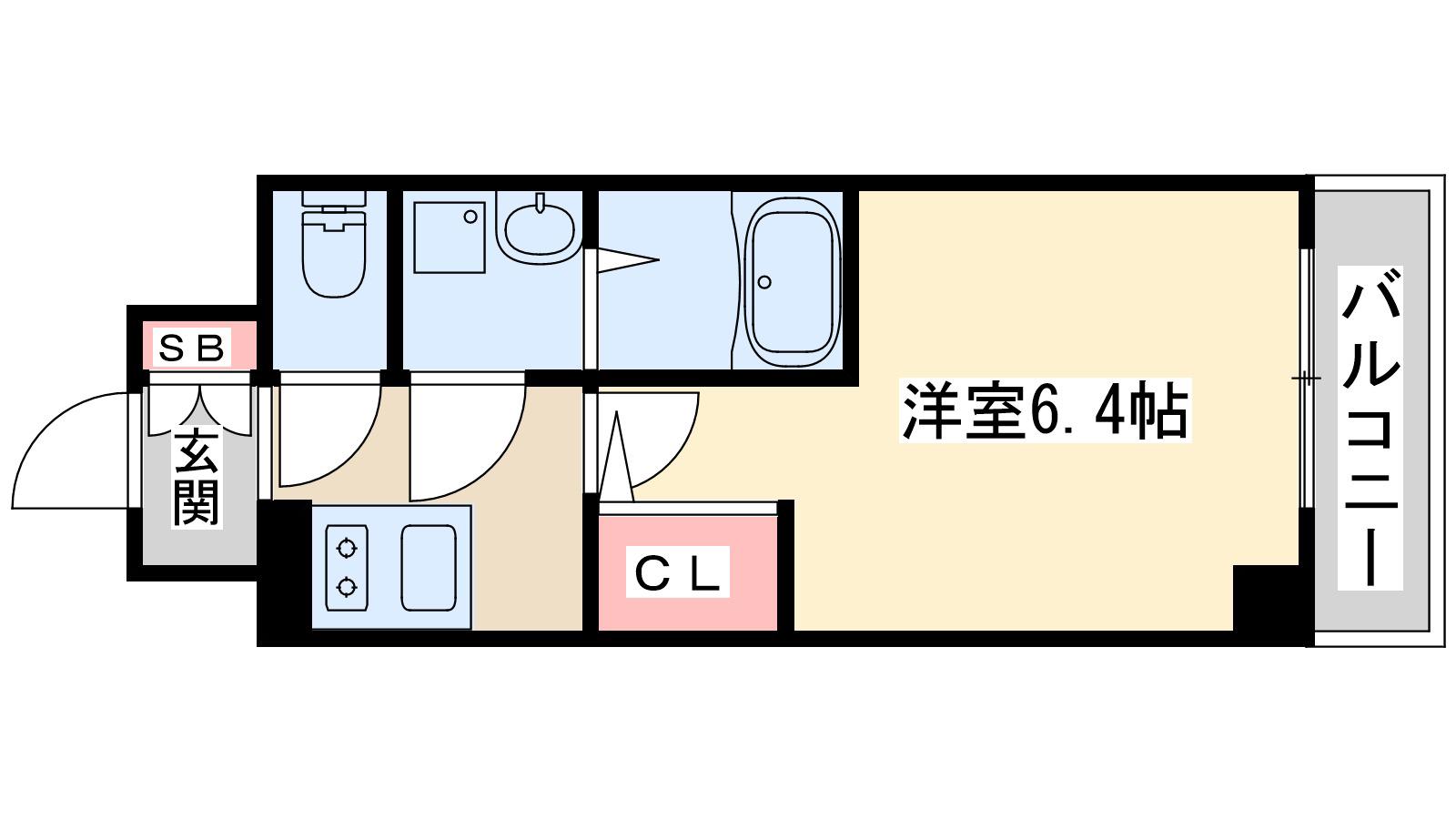 東三国NOAH(1K/4階)の間取り写真