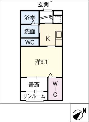 ステラカーサ(1K/1階)の間取り写真