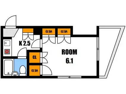 シャイン長束(1K/4階)の間取り写真