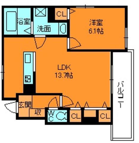 ルナ ハイツⅡ(1LDK/1階)の間取り写真