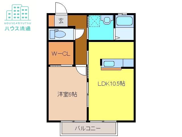 カサディモカ(1LDK/2階)の間取り写真