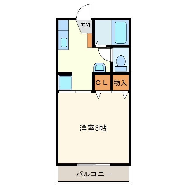 サンライフ光栄(1K/2階)の間取り写真