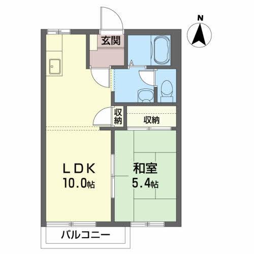 タウンハウスながい(1LDK/2階)の間取り写真