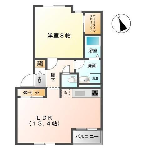 WOOD VILLAGE(1LDK/2階)の間取り写真