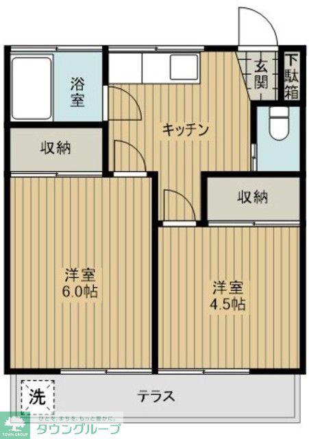 東和コーポ(2K/1階)の間取り写真