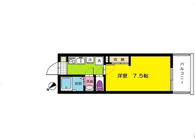 グレイスネスト(1K/1階)の間取り写真