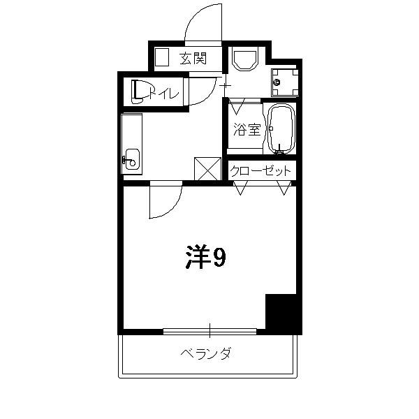 EXCEED桂(1K/2階)の間取り写真