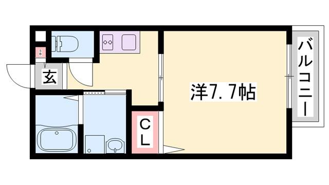 GSハイツ(1K/1階)の間取り写真