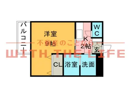 ヴィラージュII(1K/1階)の間取り写真