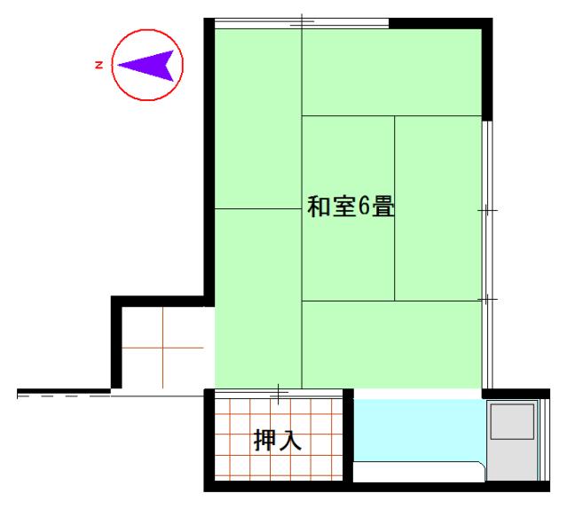 佐々木ハウス(1K/2階)の間取り写真