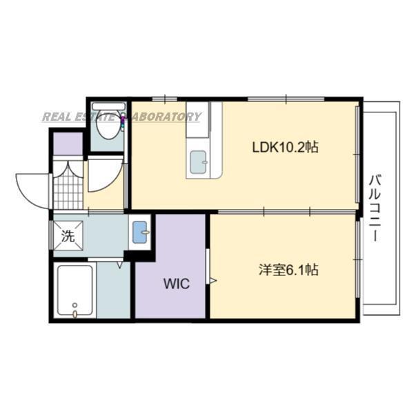 クロスワイズ中西町(1LDK/4階)の間取り写真