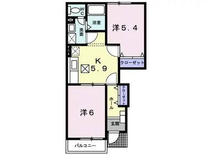 CROUD OOKUBO B棟(2K/1階)の間取り写真