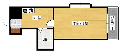 グランドール西原(1K/4階)の間取り写真