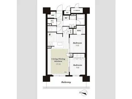 グランクレア(2LDK/2階)の間取り写真