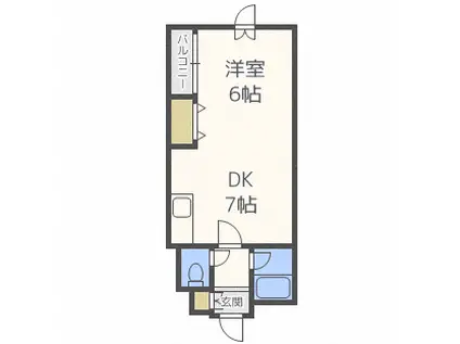 108松井ビルC(1LDK/1階)の間取り写真