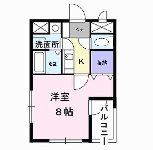 クレールS(1K/2階)の間取り写真