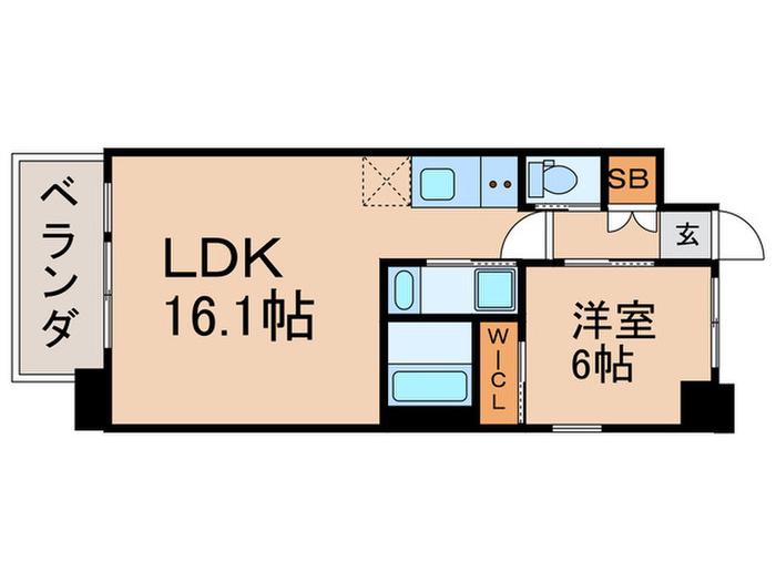 プレジオ梅田(1LDK/8階)の間取り写真