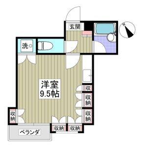 竹林マンションI(ワンルーム/3階)の間取り写真