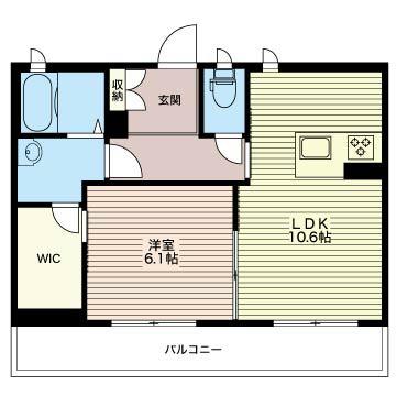 アグレアーブル(1LDK/3階)の間取り写真